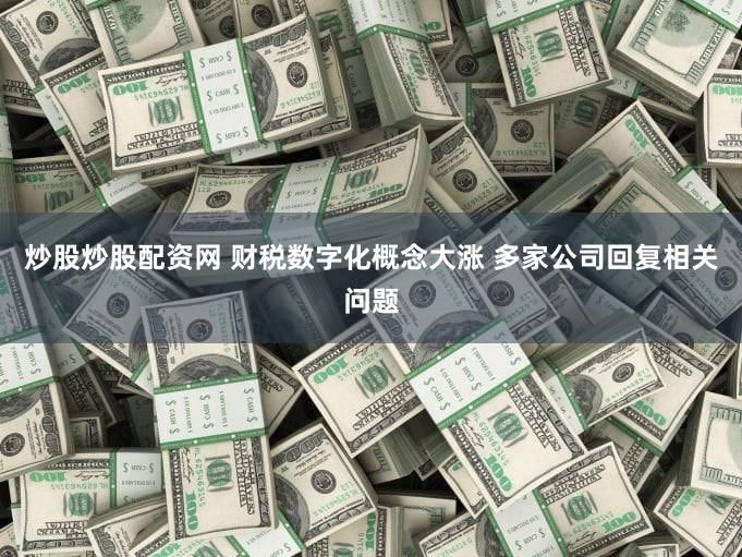 炒股炒股配资网 财税数字化概念大涨 多家公司回复相关问题