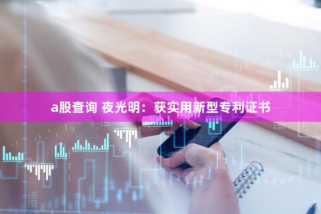 a股查询 夜光明：获实用新型专利证书