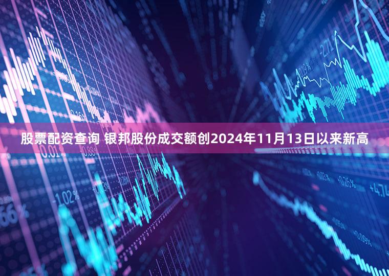 股票配资查询 银邦股份成交额创2024年11月13日以来新高